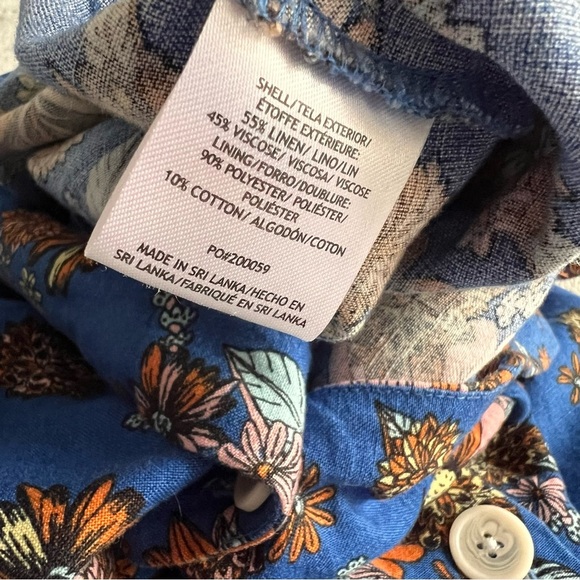 Modcloth Summer Camp Solstice Button Romper Sapphire Blue Floral Sz 12 - Picture 13 of 16